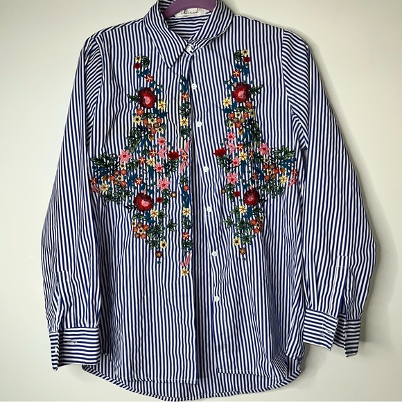 COPY - ChicWish Embroidered Button Down Tunic Length - Picture 2 of 10